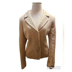 Diva By Dana Buchman Peach W black speckles 3 button blazer EUC